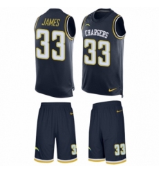Men's Nike Los Angeles Chargers #33 Derwin James Limited Navy Blue Tank Top Suit NFL Jersey