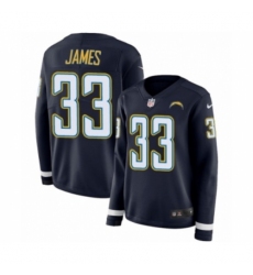 Women's Nike Los Angeles Chargers #33 Derwin James Limited Navy Blue Therma Long Sleeve NFL Jersey