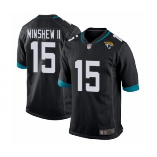 Men's Jacksonville Jaguars #15 Gardner Minshew II Game Black Team Color Football Jersey Men's Jacksonville Jaguars #15 Gardner Minshew II Game Black Team Color Football Jersey