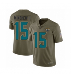 Men's Jacksonville Jaguars #15 Gardner Minshew II Limited Olive 2017 Salute to Service Football Jersey