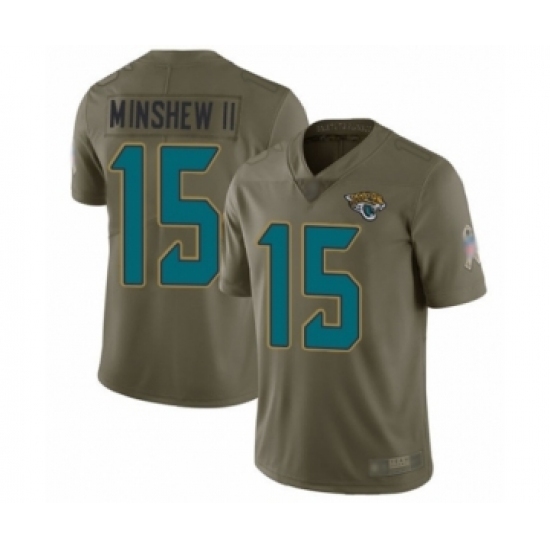 Men's Jacksonville Jaguars #15 Gardner Minshew II Limited Olive 2017 Salute to Service Football Jersey Men's Jacksonville Jaguars #15 Gardner Minshew II Limited Olive 2017 Salute to Service Football Jersey
