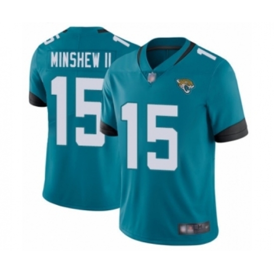 Men's Jacksonville Jaguars #15 Gardner Minshew II Teal Green Alternate Vapor Untouchable Limited Player Football Jersey Men's Jacksonville Jaguars #15 Gardner Minshew II Teal Green Alternate Vapor Untouchable Limited Player Football Jersey