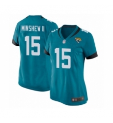 Women's Jacksonville Jaguars #15 Gardner Minshew II Game Teal Green Alternate Football Jersey