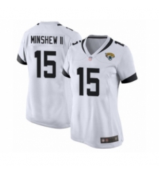 Women's Jacksonville Jaguars #15 Gardner Minshew II Game White Football Jersey