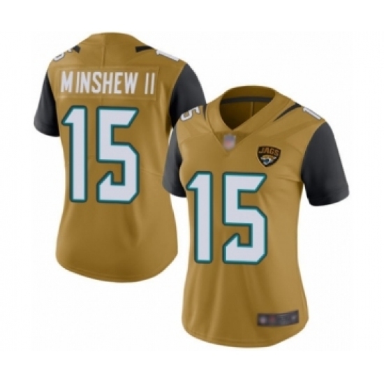 Women's Jacksonville Jaguars #15 Gardner Minshew II Limited Gold Rush Vapor Untouchable Football Jersey Women's Jacksonville Jaguars #15 Gardner Minshew II Limited Gold Rush Vapor Untouchable Football Jersey