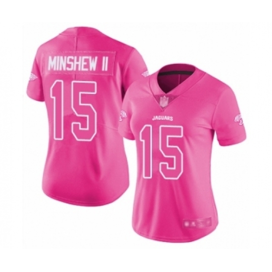 Women's Jacksonville Jaguars #15 Gardner Minshew II Limited Pink Rush Fashion Football Jersey Women's Jacksonville Jaguars #15 Gardner Minshew II Limited Pink Rush Fashion Football Jersey