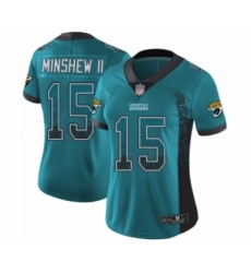 Women's Jacksonville Jaguars #15 Gardner Minshew II Limited Teal Green Rush Drift Fashion Football Jersey
