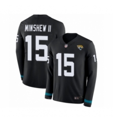 Youth Jacksonville Jaguars #15 Gardner Minshew II Limited Black Therma Long Sleeve Football Jersey