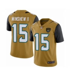 Youth Jacksonville Jaguars #15 Gardner Minshew II Limited Gold Rush Vapor Untouchable Football Jersey