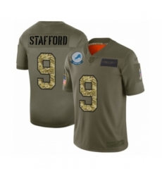 Men's Detroit Lions #9 Matthew Stafford 2019 Olive Camo Salute to Service Limited Jersey
