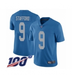 Men's Detroit Lions #9 Matthew Stafford Blue Alternate Vapor Untouchable Limited Player 100th Season Football Jersey
