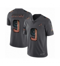 Men's Detroit Lions #9 Matthew Stafford Limited Black USA Flag 2019 Salute To Service Football Jersey
