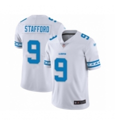 Men's Detroit Lions #9 Matthew Stafford Limited White Team Logo Fashion Football Jersey