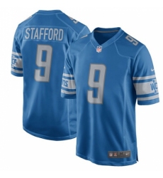 Men's Nike Detroit Lions #9 Matthew Stafford Game Light Blue Team Color NFL Jersey