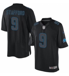 Men's Nike Detroit Lions #9 Matthew Stafford Limited Black Impact NFL Jersey