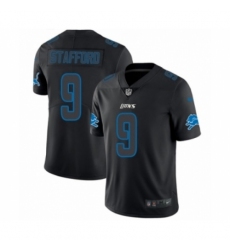 Men's Nike Detroit Lions #9 Matthew Stafford Limited Black Rush Impact NFL Jersey