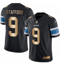 Men's Nike Detroit Lions #9 Matthew Stafford Limited Black/Gold Rush NFL Jersey