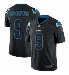 Men's Nike Detroit Lions #9 Matthew Stafford Limited Lights Out Black Rush NFL Jersey