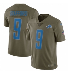 Men's Nike Detroit Lions #9 Matthew Stafford Limited Olive 2017 Salute to Service NFL Jersey