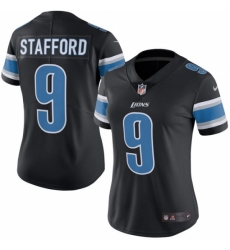 Women's Nike Detroit Lions #9 Matthew Stafford Limited Black Rush Vapor Untouchable NFL Jersey