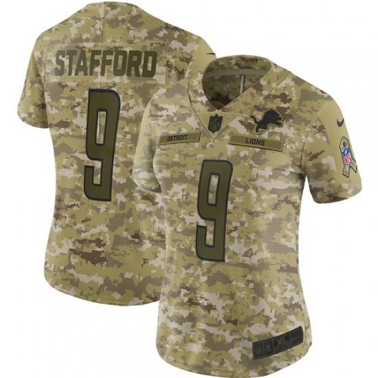 Women's Nike Detroit Lions #9 Matthew Stafford Limited Camo 2018 Salute to Service NFL Jersey Women's Nike Detroit Lions #9 Matthew Stafford Limited Camo 2018 Salute to Service NFL Jersey