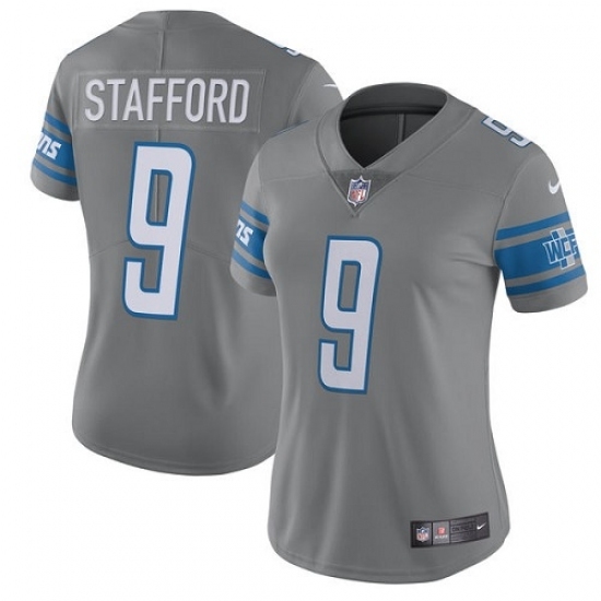 Women's Nike Detroit Lions #9 Matthew Stafford Limited Steel Rush Vapor Untouchable NFL Jersey Women's Nike Detroit Lions #9 Matthew Stafford Limited Steel Rush Vapor Untouchable NFL Jersey