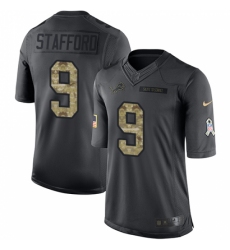 Youth Nike Detroit Lions #9 Matthew Stafford Limited Black 2016 Salute to Service NFL Jersey