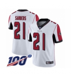 Men's Atlanta Falcons #21 Deion Sanders White Vapor Untouchable Limited Player 100th Season Football Jersey