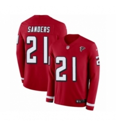 Men's Nike Atlanta Falcons #21 Deion Sanders Limited Red Therma Long Sleeve NFL Jersey