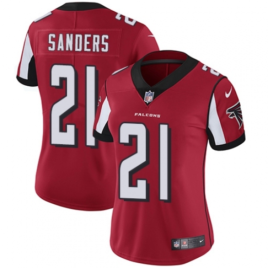 Women's Nike Atlanta Falcons #21 Deion Sanders Red Team Color Vapor Untouchable Limited Player NFL Jersey Women's Nike Atlanta Falcons #21 Deion Sanders Red Team Color Vapor Untouchable Limited Player NFL Jersey