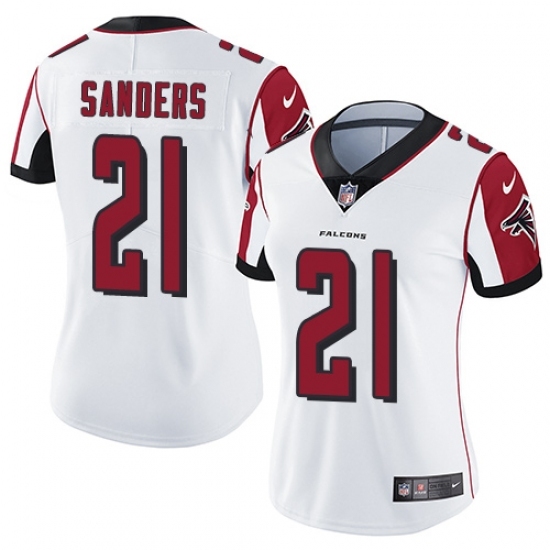 Women's Nike Atlanta Falcons #21 Deion Sanders White Vapor Untouchable Limited Player NFL Jersey Women's Nike Atlanta Falcons #21 Deion Sanders White Vapor Untouchable Limited Player NFL Jersey