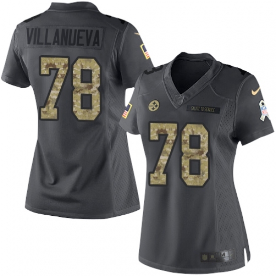 Women's Nike Pittsburgh Steelers #78 Alejandro Villanueva Limited Black 2016 Salute to Service NFL Jersey Women's Nike Pittsburgh Steelers #78 Alejandro Villanueva Limited Black 2016 Salute to Service NFL Jersey
