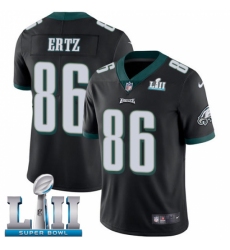 Men's Nike Philadelphia Eagles #86 Zach Ertz Black Alternate Vapor Untouchable Limited Player Super Bowl LII NFL Jersey