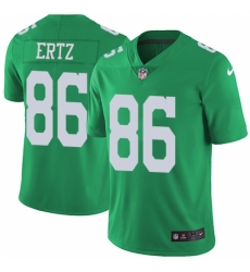 Men's Nike Philadelphia Eagles #86 Zach Ertz Limited Green Rush Vapor Untouchable NFL Jersey