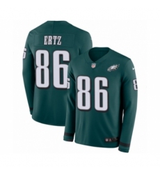 Men's Nike Philadelphia Eagles #86 Zach Ertz Limited Green Therma Long Sleeve NFL Jersey