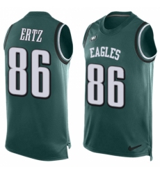 Men's Nike Philadelphia Eagles #86 Zach Ertz Limited Midnight Green Player Name & Number Tank Top NFL Jersey