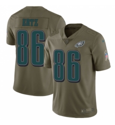 Men's Nike Philadelphia Eagles #86 Zach Ertz Limited Olive 2017 Salute to Service NFL Jersey