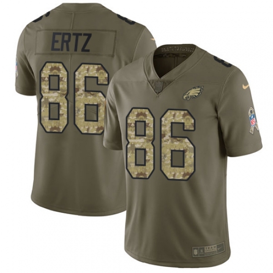 Men's Nike Philadelphia Eagles #86 Zach Ertz Limited Olive/Camo 2017 Salute to Service NFL Jersey Men's Nike Philadelphia Eagles #86 Zach Ertz Limited Olive/Camo 2017 Salute to Service NFL Jersey