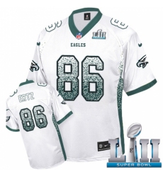 Men's Nike Philadelphia Eagles #86 Zach Ertz Limited White Drift Fashion Super Bowl LII NFL Jersey