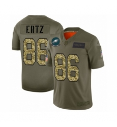 Men's Philadelphia Eagles #86 Zach Ertz 2019 Olive Camo Salute to Service Limited Jersey