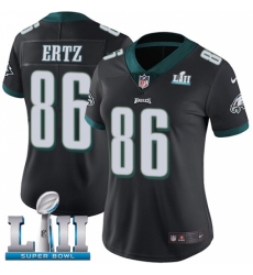 Women's Nike Philadelphia Eagles #86 Zach Ertz Black Alternate Vapor Untouchable Limited Player Super Bowl LII NFL Jersey