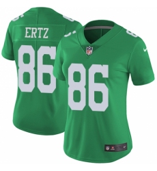 Women's Nike Philadelphia Eagles #86 Zach Ertz Limited Green Rush Vapor Untouchable NFL Jersey