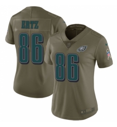 Women's Nike Philadelphia Eagles #86 Zach Ertz Limited Olive 2017 Salute to Service NFL Jersey