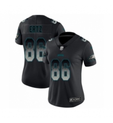 Women's Philadelphia Eagles #86 Zach Ertz Limited Black Smoke Fashion Football Jersey