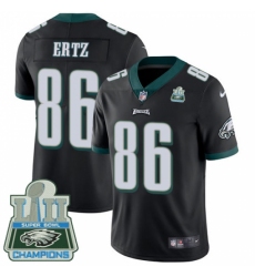 Youth Nike Philadelphia Eagles #86 Zach Ertz Black Alternate Vapor Untouchable Limited Player Super Bowl LII Champions NFL Jersey