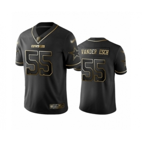 Men's Dallas Cowboys #55 Leighton Vander Esch Black Golden Edition Limited Player Football Jersey Men's Dallas Cowboys #55 Leighton Vander Esch Black Golden Edition Limited Player Football Jersey