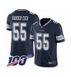 Men's Dallas Cowboys #55 Leighton Vander Esch Navy Blue Team Color Vapor Untouchable Limited Player 100th Season Football Jersey