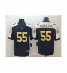 Men's Dallas Cowboys #55 Leighton Vander Esch Navy Blue gold Vapor Untouchable Limited Player Football Jersey