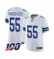 Men's Dallas Cowboys #55 Leighton Vander Esch White Vapor Untouchable Limited Player 100th Season Football Jersey