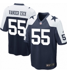 Men's Nike Dallas Cowboys #55 Leighton Vander Esch Game Navy Blue Throwback Alternate NFL Jersey